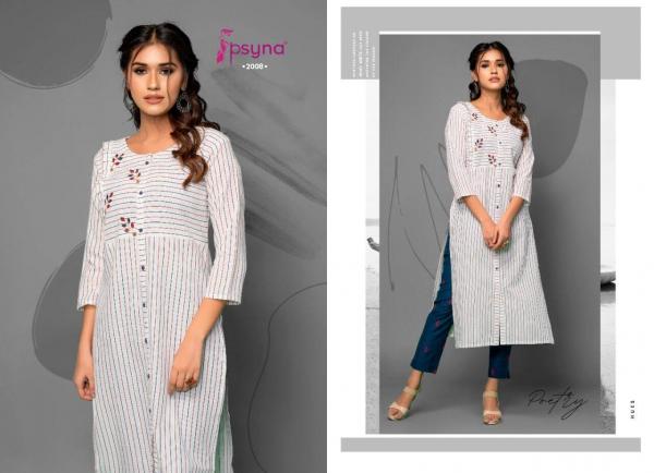 Psyna Poetry 2 Cotton Embroidery Kurti With Bottom